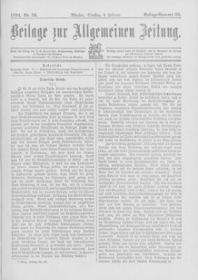 Allgemeine Zeitung Dienstag 6. Februar 1894