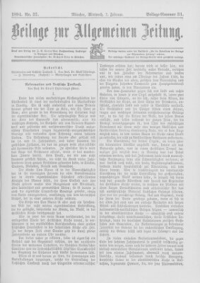 Allgemeine Zeitung Mittwoch 7. Februar 1894