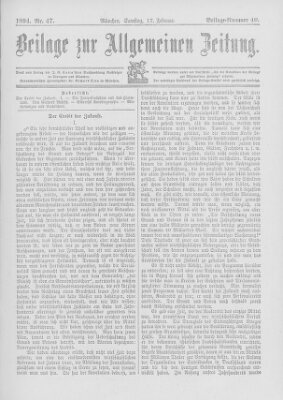 Allgemeine Zeitung Samstag 17. Februar 1894