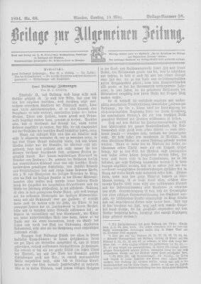 Allgemeine Zeitung Samstag 10. März 1894