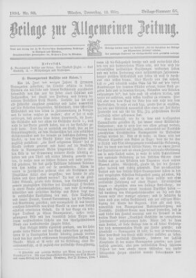 Allgemeine Zeitung Donnerstag 22. März 1894