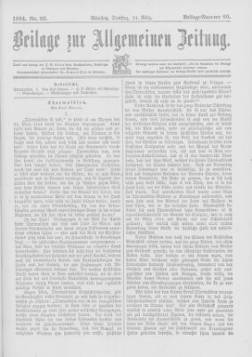 Allgemeine Zeitung Samstag 24. März 1894