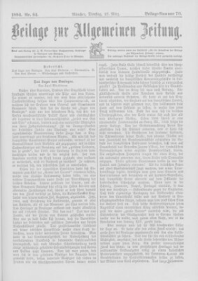 Allgemeine Zeitung Dienstag 27. März 1894