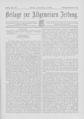 Allgemeine Zeitung Donnerstag 29. März 1894