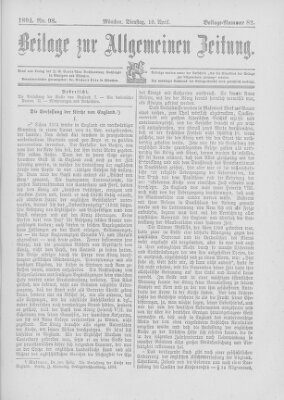 Allgemeine Zeitung Dienstag 10. April 1894