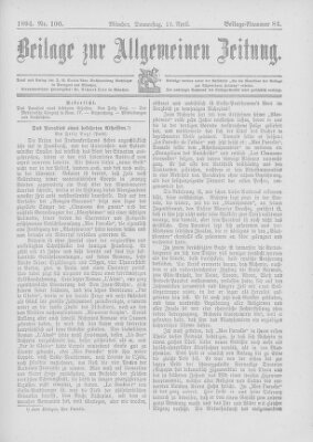 Allgemeine Zeitung Donnerstag 12. April 1894