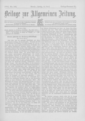 Allgemeine Zeitung Freitag 13. April 1894