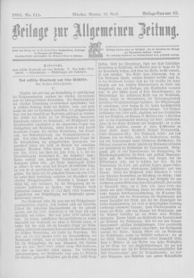 Allgemeine Zeitung Montag 23. April 1894