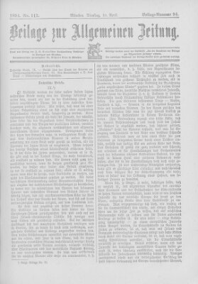 Allgemeine Zeitung Dienstag 24. April 1894