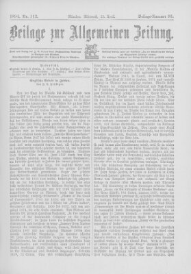 Allgemeine Zeitung Mittwoch 25. April 1894