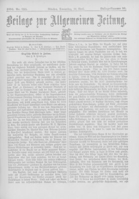 Allgemeine Zeitung Donnerstag 26. April 1894