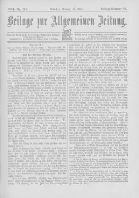 Allgemeine Zeitung Montag 30. April 1894