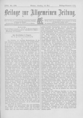 Allgemeine Zeitung Samstag 19. Mai 1894