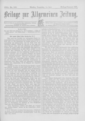 Allgemeine Zeitung Donnerstag 14. Juni 1894