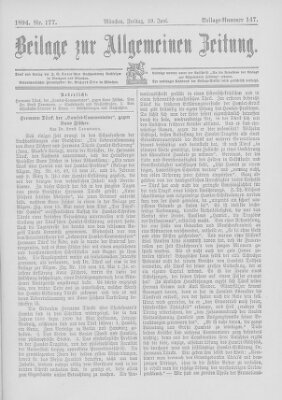 Allgemeine Zeitung Freitag 29. Juni 1894