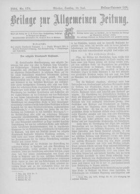 Allgemeine Zeitung Samstag 30. Juni 1894