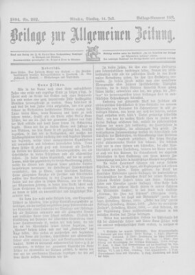 Allgemeine Zeitung Dienstag 24. Juli 1894