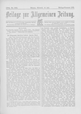 Allgemeine Zeitung Mittwoch 25. Juli 1894