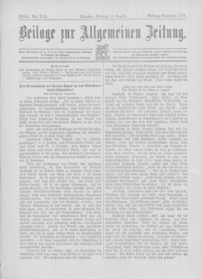 Allgemeine Zeitung Montag 6. August 1894