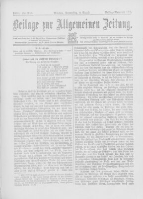 Allgemeine Zeitung Donnerstag 9. August 1894