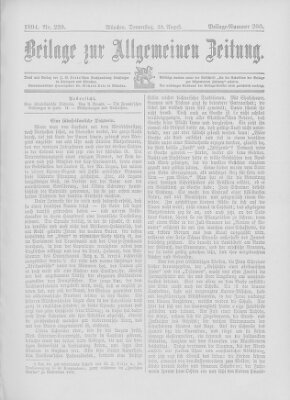 Allgemeine Zeitung Donnerstag 30. August 1894