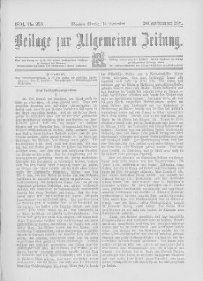 Allgemeine Zeitung Montag 10. September 1894