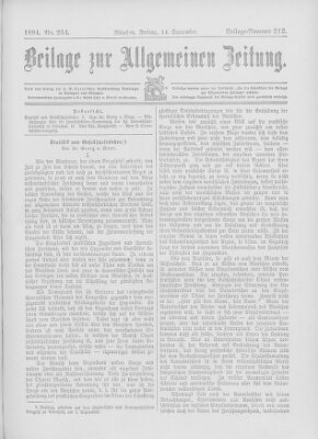 Allgemeine Zeitung Freitag 14. September 1894