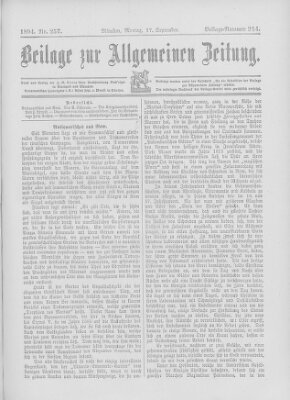 Allgemeine Zeitung Montag 17. September 1894