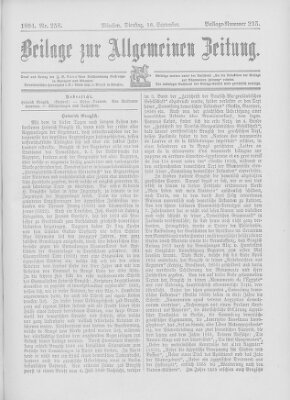 Allgemeine Zeitung Dienstag 18. September 1894