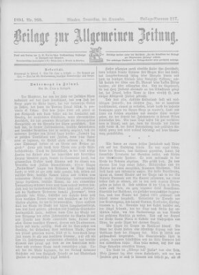 Allgemeine Zeitung Donnerstag 20. September 1894