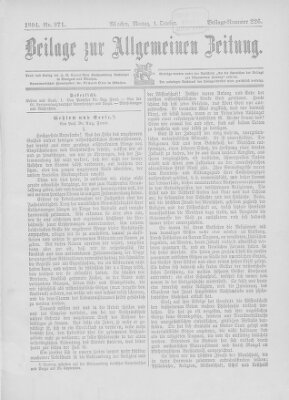 Allgemeine Zeitung Montag 1. Oktober 1894