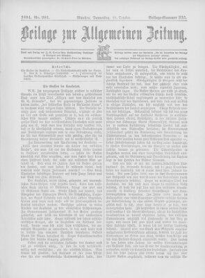 Allgemeine Zeitung Donnerstag 11. Oktober 1894