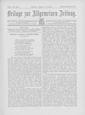 Allgemeine Zeitung Samstag 13. Oktober 1894