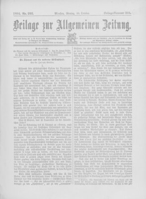 Allgemeine Zeitung Montag 22. Oktober 1894