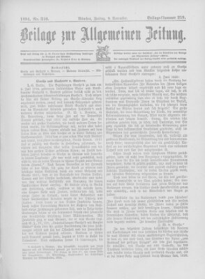 Allgemeine Zeitung Freitag 9. November 1894