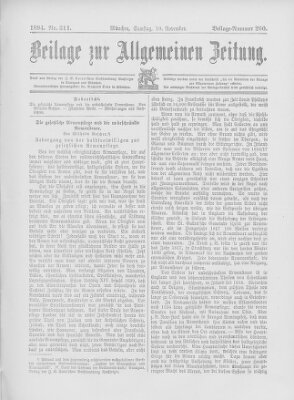 Allgemeine Zeitung Samstag 10. November 1894