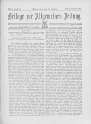 Allgemeine Zeitung Donnerstag 15. November 1894