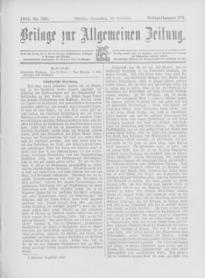 Allgemeine Zeitung Donnerstag 29. November 1894