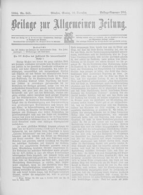 Allgemeine Zeitung Montag 10. Dezember 1894