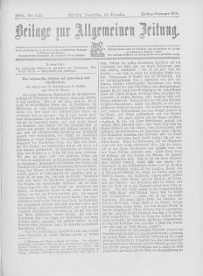 Allgemeine Zeitung Donnerstag 13. Dezember 1894