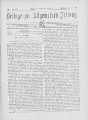 Allgemeine Zeitung Samstag 29. Dezember 1894