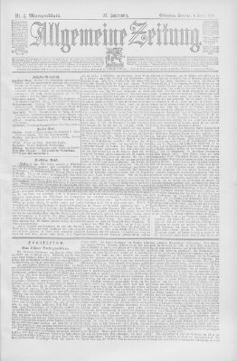 Allgemeine Zeitung Freitag 4. Januar 1895