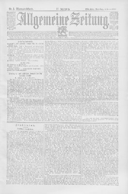 Allgemeine Zeitung Samstag 5. Januar 1895