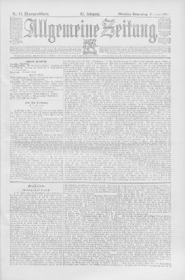 Allgemeine Zeitung Donnerstag 10. Januar 1895