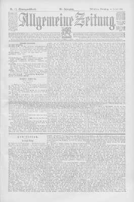 Allgemeine Zeitung Dienstag 15. Januar 1895