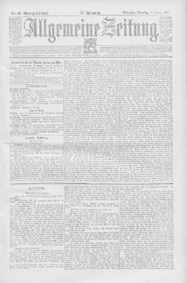 Allgemeine Zeitung Samstag 19. Januar 1895