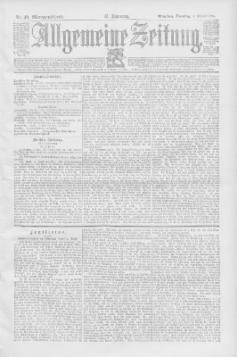 Allgemeine Zeitung Samstag 9. Februar 1895