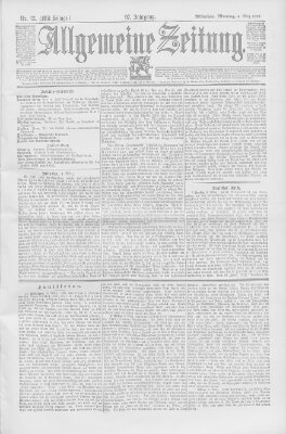 Allgemeine Zeitung Montag 4. März 1895