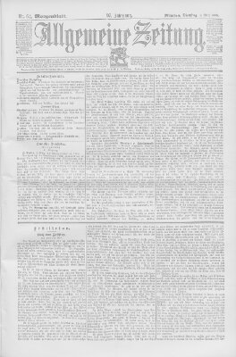 Allgemeine Zeitung Dienstag 5. März 1895