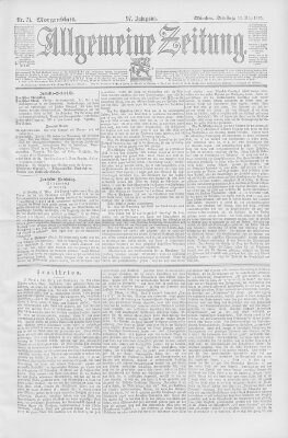 Allgemeine Zeitung Dienstag 12. März 1895